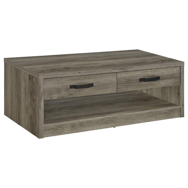 Felix 2-drawer Engineered Wood Coffee Table Grey Driftwood - 707728