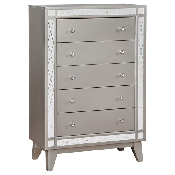 Leighton 5-drawer Bedroom Chest Metallic Mercury - 204925