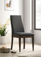 Wes Upholstered Side Chair (Set of 2) Grey and Dark Walnut - 115272