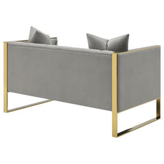 Eastbrook Velvet Upholstered Tufted Loveseat Grey - 509112