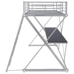 Hyde Metal Twin Workstation Loft Bed Silver - 400034T