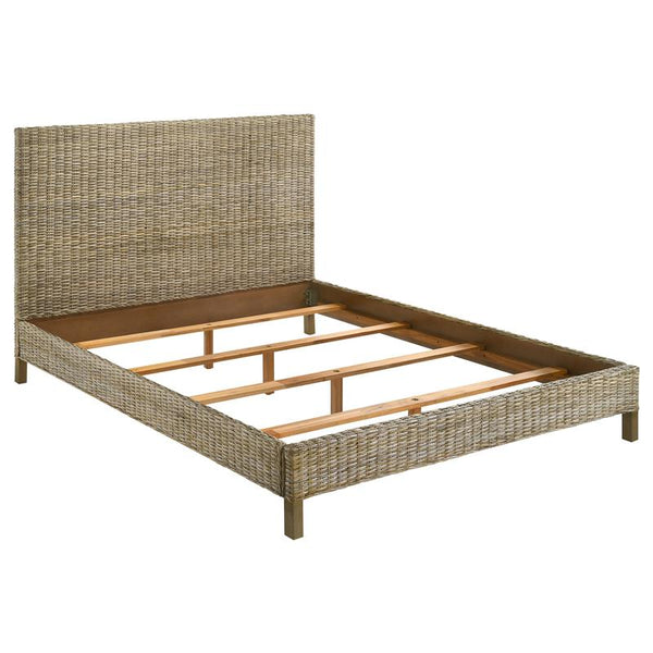 Zyla Wood Queen Panel Bed Kubu Grey - 360181Q