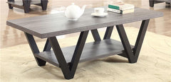 Stevens Engineered Wood Coffee Table Antique Grey and Black - 705398