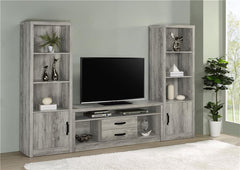 Burke 3-piece 59" TV Entertainment Center Grey Driftwood - 701024-SET