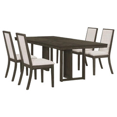 Kelly 5-piece Rectangular Dining Table Set Beige and Dark Grey - 107961-S5