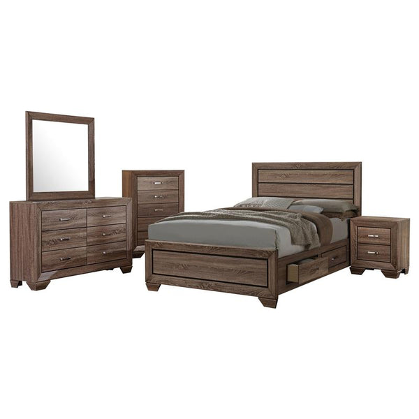 Kauffman 5-piece Eastern King Bedroom Set Washed Taupe - 204191KE-S5