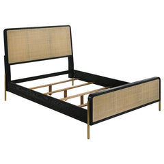 Arini 5-piece Eastern King Bedroom Set Black and Natural - 224330KE-S5