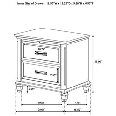 Franco 4-piece Eastern King Bedroom Set Distressed White - 205330KE-S4
