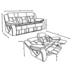 Higgins 3-piece Upholstered Motion Reclining Sofa Set Grey - 602261-S3