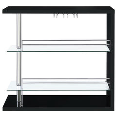 Prescott Rectangular 2-shelf Bar Unit Glossy Black - 100165