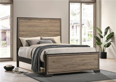 Baker Wood Eastern King Panel Bed Light Taupe - 224461KE