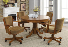 Mitchell Upholstered Game Chair Olive-brown and Amber - 100952
