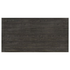 Benson Rectangular Trestle Base Dining Table Dark Oak and Chrome - 107121