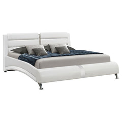 Jeremaine Upholstered Queen Sleigh Bed White - 300345Q