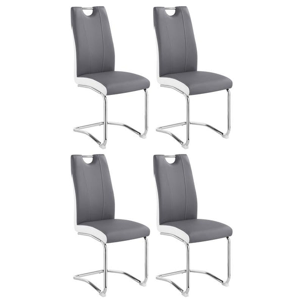 Brooklyn Upholstered Side Chairs with S-frame (Set of 4) Grey and White - 193812