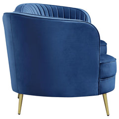 Sophia Upholstered Channel Tufted Sofa Blue - 506861