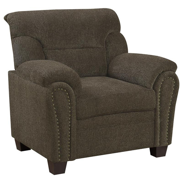 Clementine Upholstered Padded Arm Accent Chair Brown - 506573