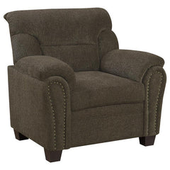 Clementine 3-piece Upholstered Padded Arm Sofa Set Brown - 506571-S3