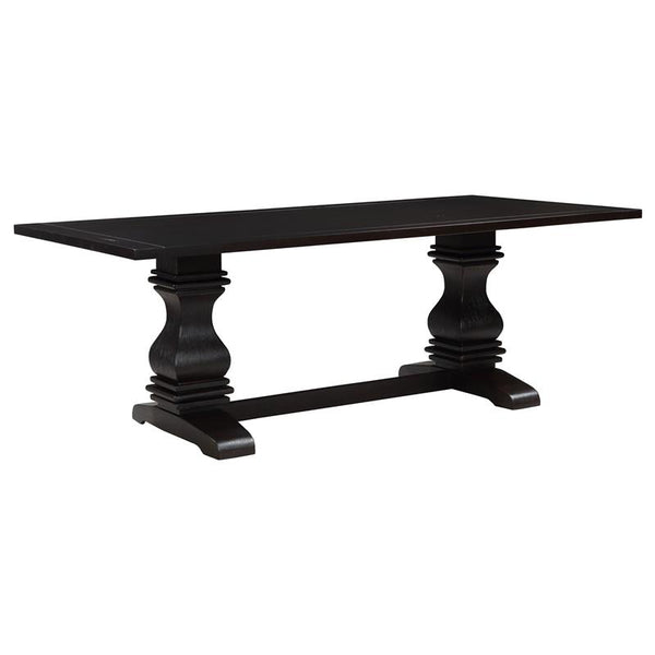 Parkins Double Pedestals Dining Table Rustic Espresso - 107411