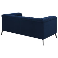 Chalet Upholstered Tuxedo Arm Tufted Loveseat Blue - 509212