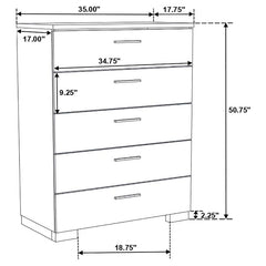 Felicity 5-piece Queen Bedroom Set White High Gloss - 203501Q-S5L