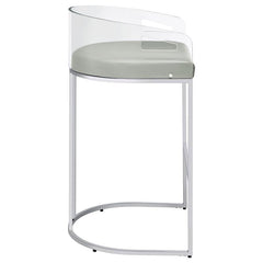 Thermosolis Acrylic Back Bar Stools Grey and Chrome (Set of 2) - 183406