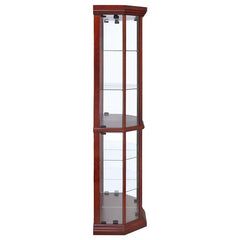 Appledale 6-shelf Corner Curio Display Cabinet Medium Brown - 3393