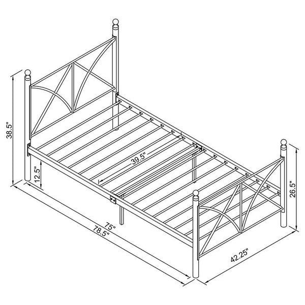 Hart Metal Twin Open Frame Bed White - 422759T