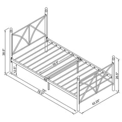 Hart Metal Twin Open Frame Bed White - 422759T