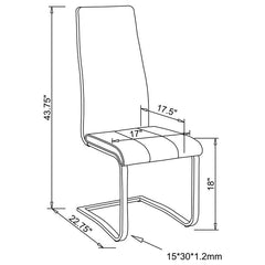 Montclair High Back Dining Chairs Black and Chrome (Set of 4) - 100515WHT