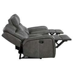 Raelynn 2-piece Upholstered Reclining Sofa Set Grey - 603191-S2