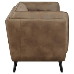 Thatcher 2-piece Upholstered Tuxedo Arm Sofa Set Brown - 509421-S2