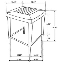 Alvaro Leather Upholstered Backless Bar Stool Antique Brown and Black (Set of 2) - 109079