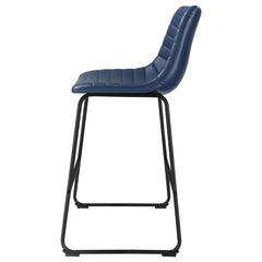 Zuni Faux Leather Upholstered Counter Stool Blue (Set of 2) - 107208