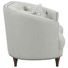 Avonlea Upholstered Sloped Arm Loveseat Grey Fabric - 505642