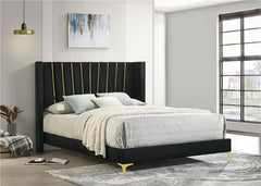 Kendall Upholstered Queen Panel Bed Black - 301161Q