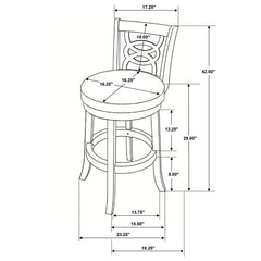 Calecita Swivel Bar Stools with Upholstered Seat Cappuccino (Set of 2) - 101930