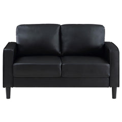 Ruth 2-piece Upholstered Track Arm Sofa Set Black - 508361-S2