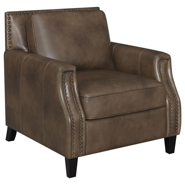 Leaton Upholstered Recessed Arm Accent Chair Brown Sugar - 509443