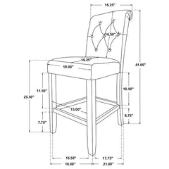 Balboa Tufted Back Counter Height Stools Grey and Rustic Brown (Set of 2) - 193178