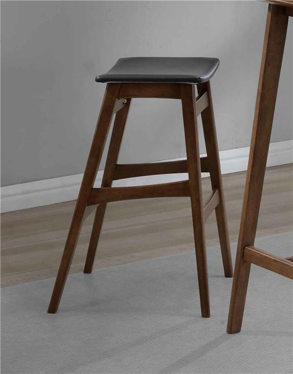 Finnick Tapered Legs Bar Stools Dark Grey and Walnut (Set of 2) - 101437