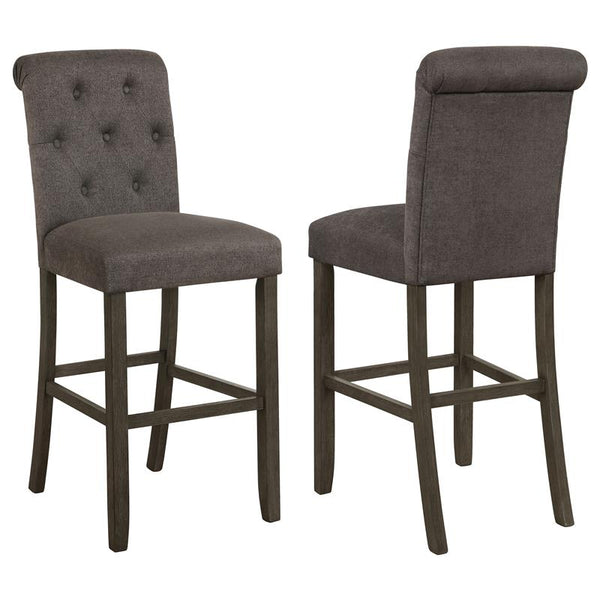 Balboa Tufted Back Bar Stools Grey and Rustic Brown (Set of 2) - 193179