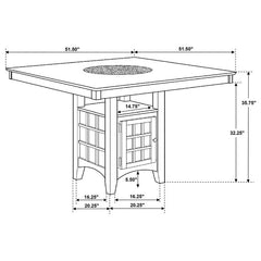 Gabriel 7-piece Square Counter Height Dining Set Cappuccino - 100438-S7A