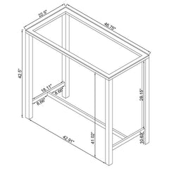 Tolbert Bar Table with Glass Top Chrome - 104873