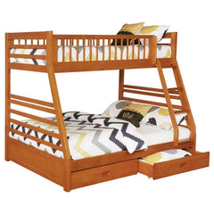 Ashton 2-drawer Wood Twin Over Full Bunk Bed Honey - 460183