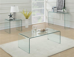 Ripley Squared Tempered Bent Glass Side End Table Clear - 705327