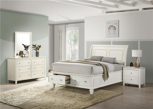 Selena 4-piece Full Bedroom Set Cream White - 400239F-S4