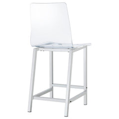 Juelia Counter Height Stools Chrome and Clear Acrylic (Set of 2) - 100265
