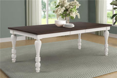 Madelyn Dining Table with Extension Leaf Dark Cocoa and Coastal White - 110381