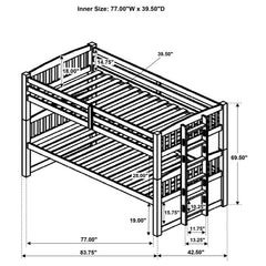 Kensington Twin Over Twin Bunk Bed with Trundle Cappuccino - 460071